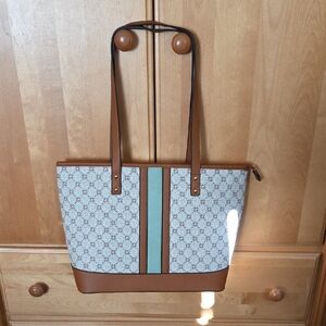 Elegant Brown and Green Tote Bag